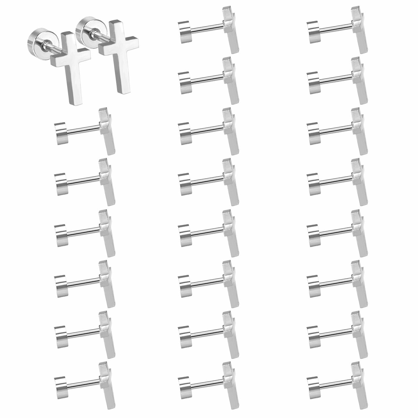 Bulk Gold Cross Stud Earrings Classic Symbolism