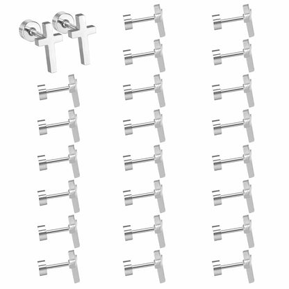Bulk Gold Cross Stud Earrings Classic Symbolism