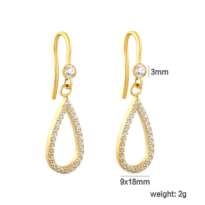 Tarnish-Free Stainless Steel Waterdrop Earrings | Classic Gold Jewelry