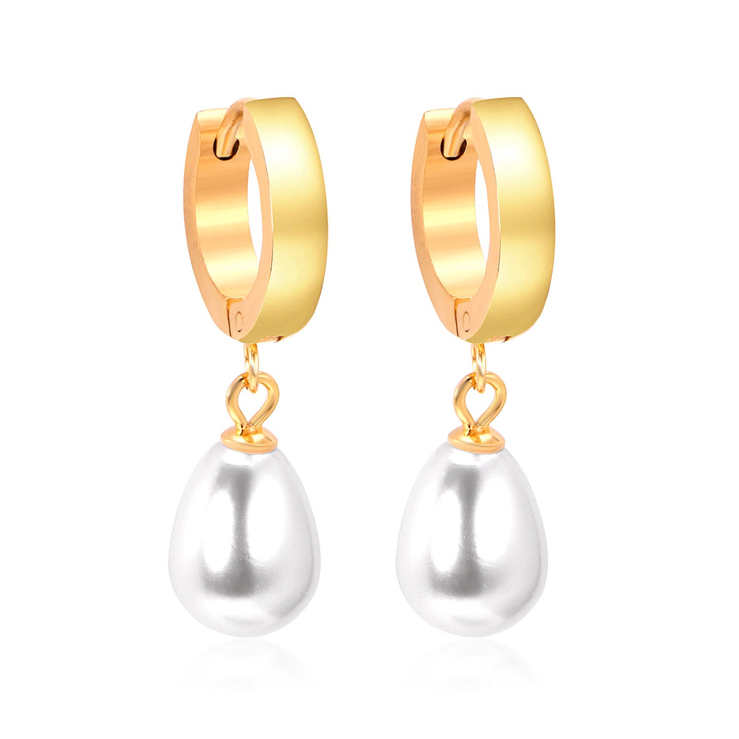 Wholesale 18K Gold Teardrop Pearl Dangle Earrings Bulk