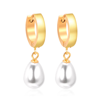 Wholesale 18K Gold Teardrop Pearl Dangle Earrings Bulk