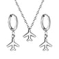 airplane jewelry stainless gold white-steel