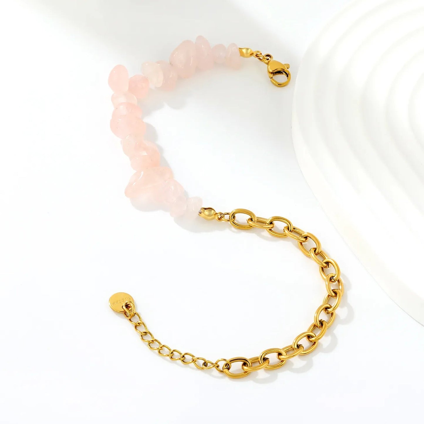 18K PVD Gold Plated Amethyst Chip Paperclip Chain Bracelet Non-Tarnish
