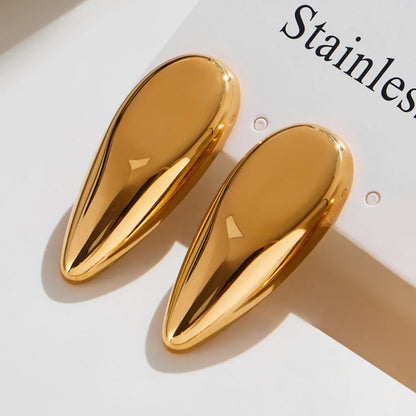 Wholesale Waterproof PVD Gold/Silver Contoured Teardrop Studs