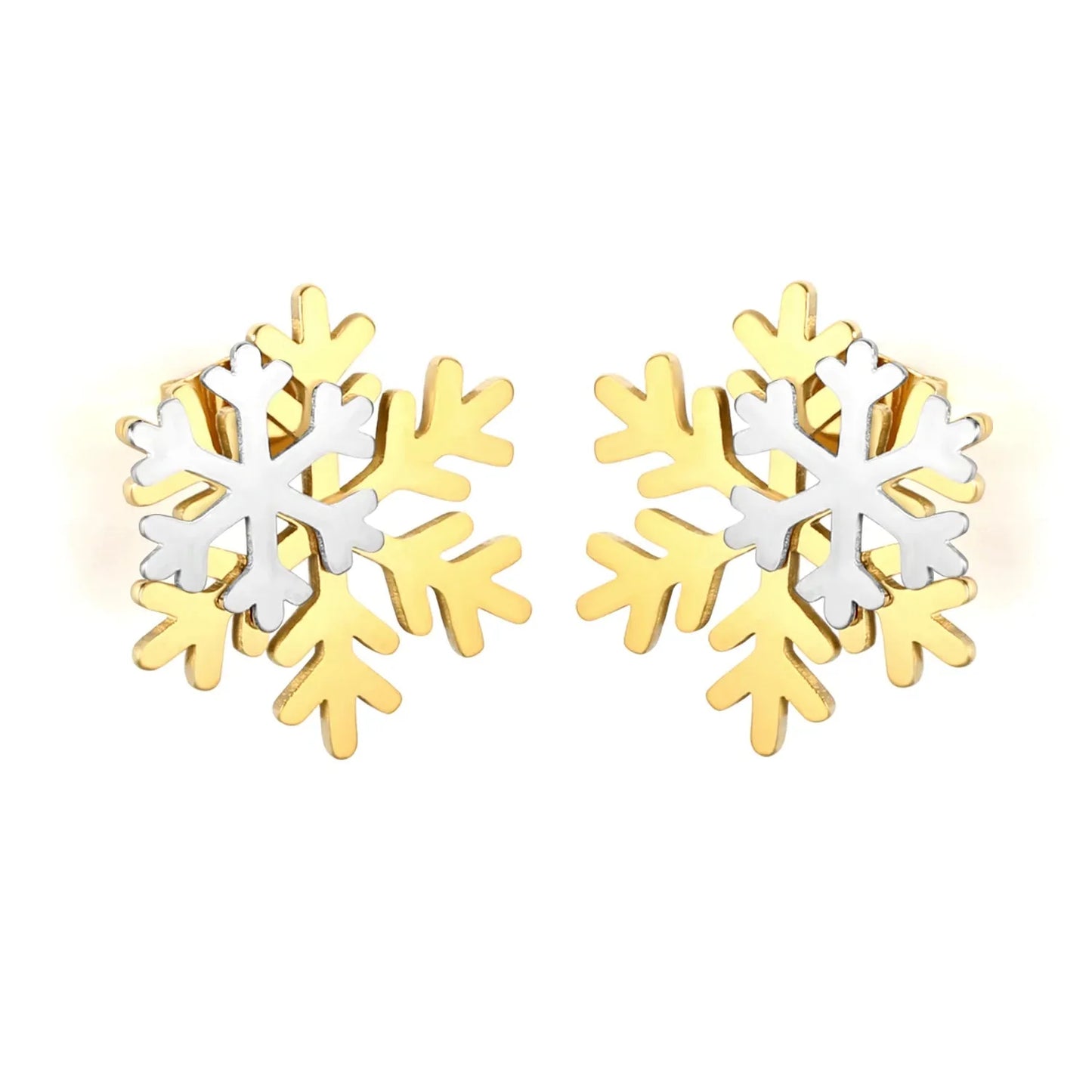 Bulk Stainless Steel Snowflake Earrings | Christmas Jewelry Supplier