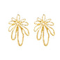 Bulk PVD Gold Sculpted Hollow Floral Mother-of-Pearl Earrings