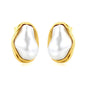 Wholesale 19x26mm heavy weight organic melted metal pearl Earring