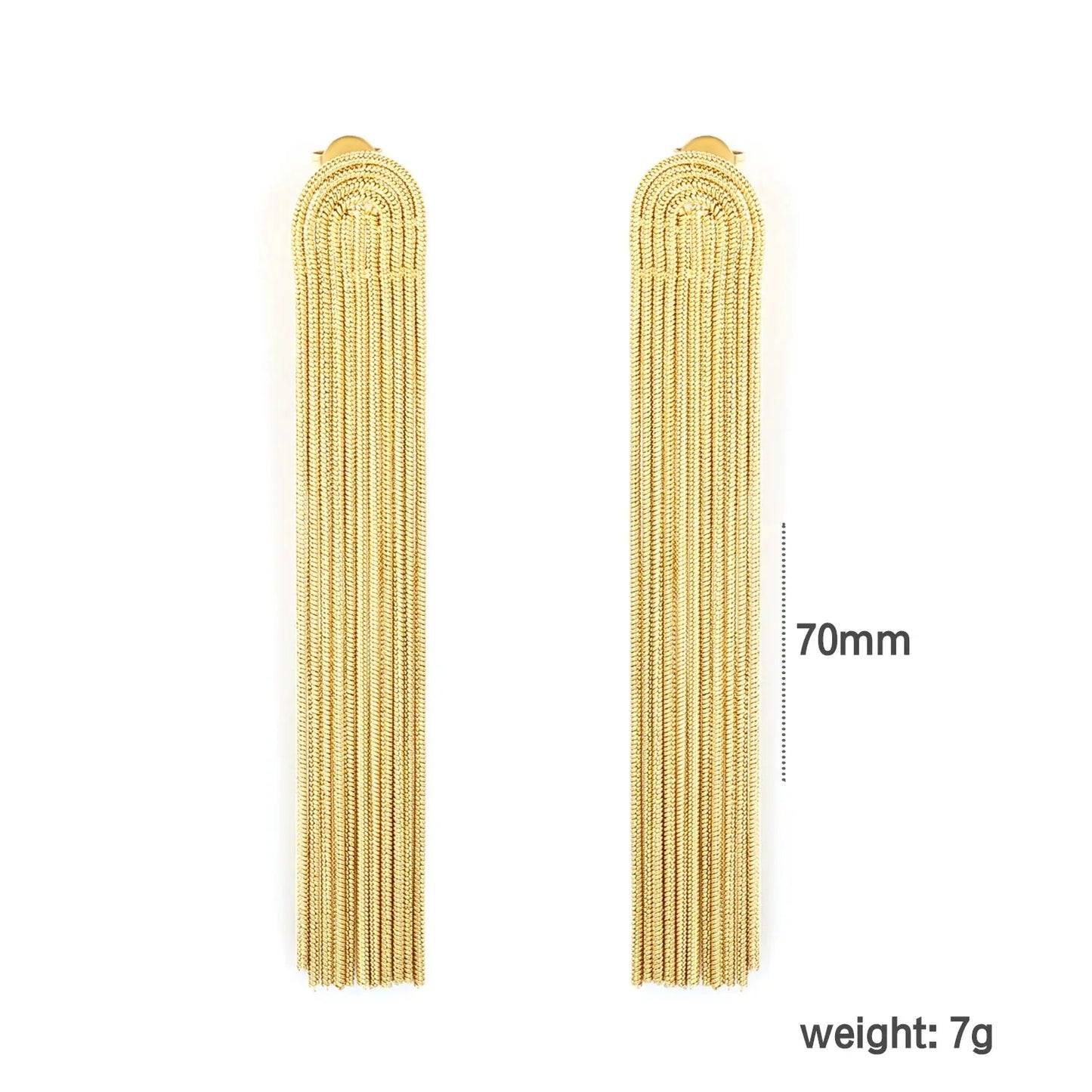Wholesale Stainless Steel Tassel Earrings | 70mm Snake Chain Bulk