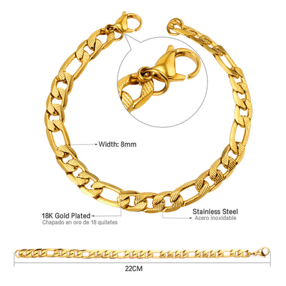 Wholesale 18K Gold Plated Cubic Link Chain Bracelets