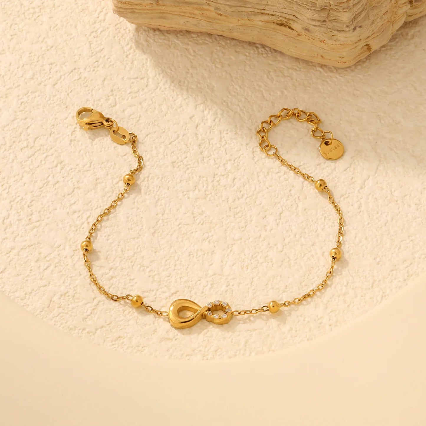 Wholesale Romantic Eternal Infinity Symbol Beaded Charm Bracelet