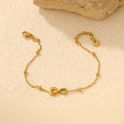 Wholesale Romantic Eternal Infinity Symbol Beaded Charm Bracelet
