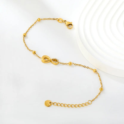 Wholesale Romantic Eternal Infinity Symbol Beaded Charm Bracelet