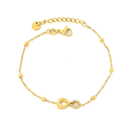 Wholesale Romantic Eternal Infinity Symbol Beaded Charm Bracelet