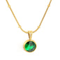 Dainty Beaded Chain Solitaire CZ Pendant Necklace in 304L Stainless Steel