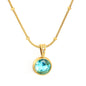 Dainty Beaded Chain Solitaire CZ Pendant Necklace in 304L Stainless Steel