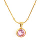 Dainty Beaded Chain Solitaire CZ Pendant Necklace in 304L Stainless Steel