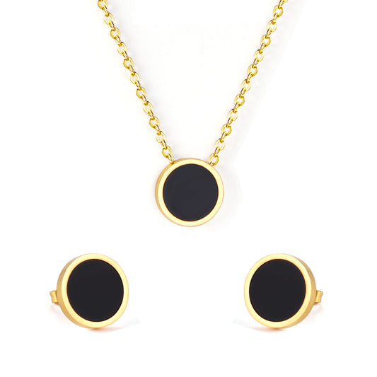 black circle gold frame jewelry