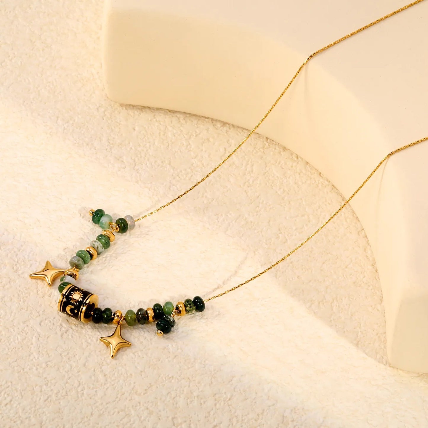 Boho Witchy Aesthetic Chrysoprase Beaded Layering Necklaces