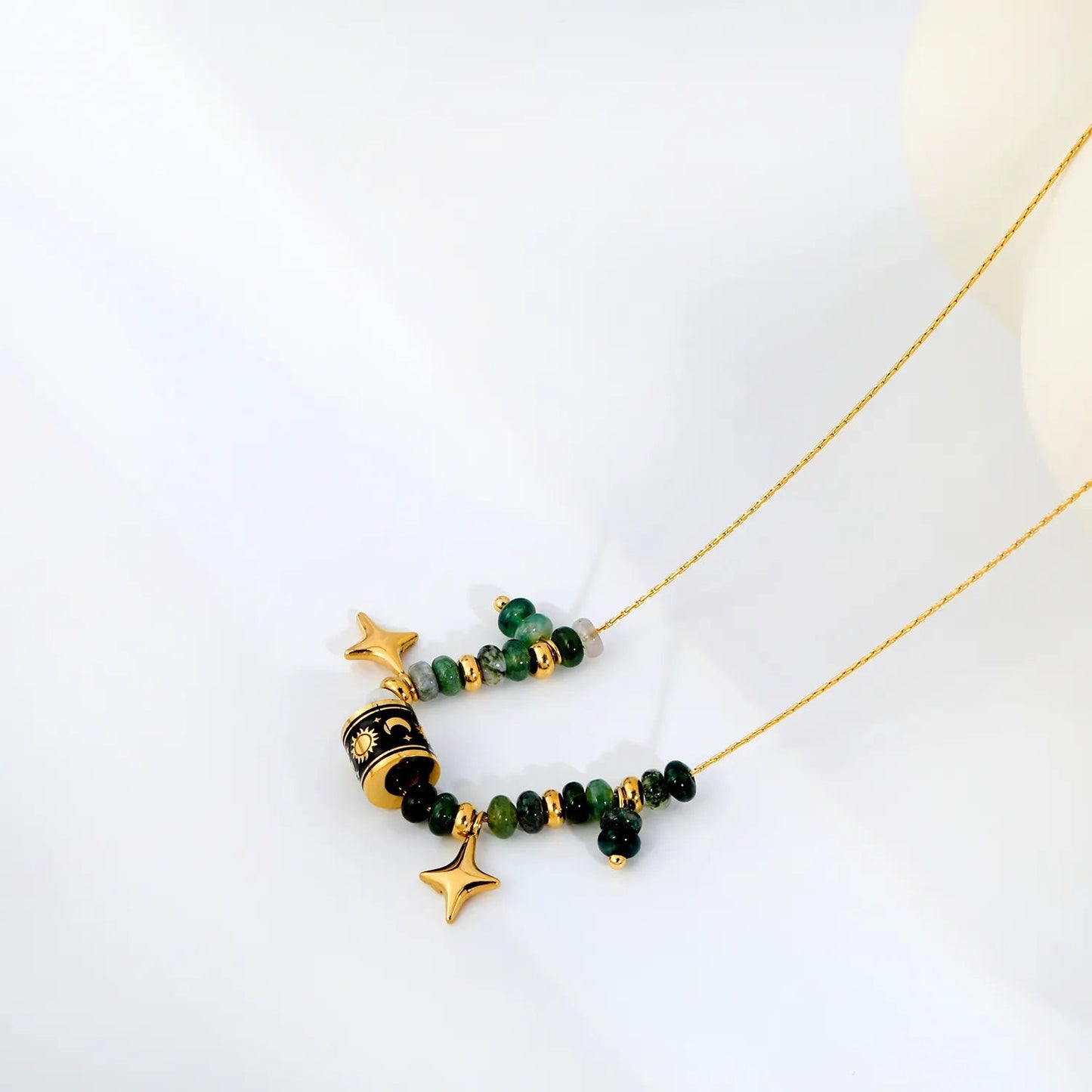 Boho Witchy Aesthetic Chrysoprase Beaded Layering Necklaces