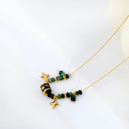 Boho Witchy Aesthetic Chrysoprase Beaded Layering Necklaces