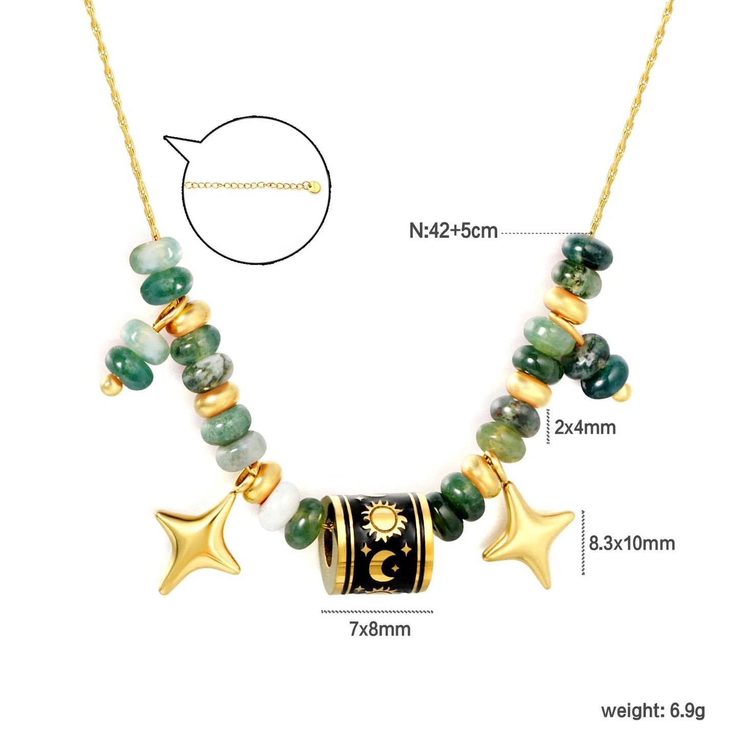 Boho Witchy Aesthetic Chrysoprase Beaded Layering Necklaces