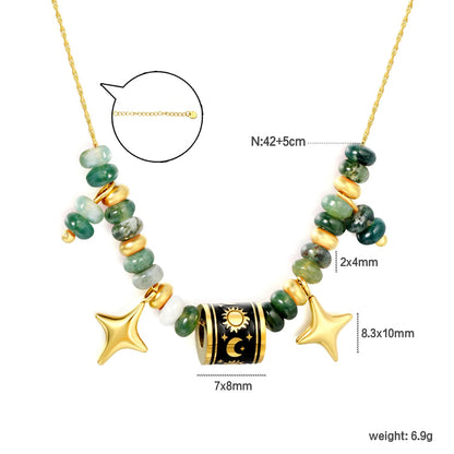 Boho Witchy Aesthetic Chrysoprase Beaded Layering Necklaces