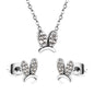 bunny ear cz jewelry gold-steel