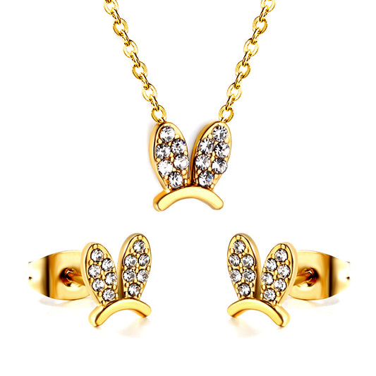 bunny ear cz jewelry gold
