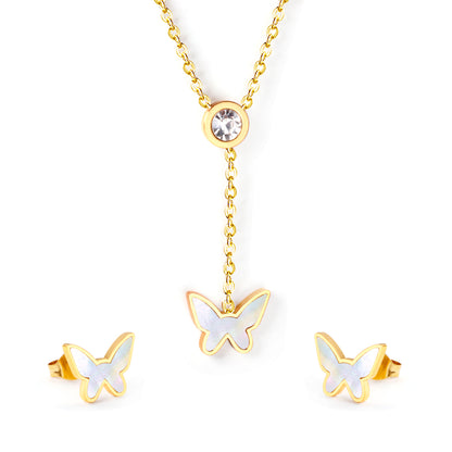 butterfly cz jewelry layered