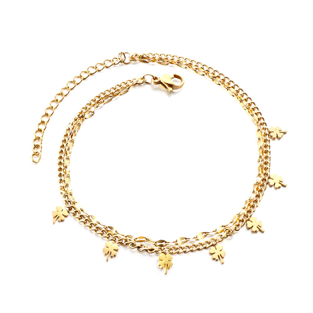 butterfly dual chain anklet