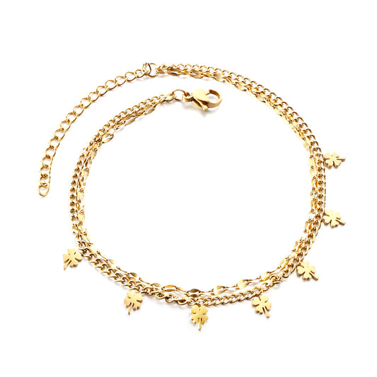 butterfly dual chain anklet