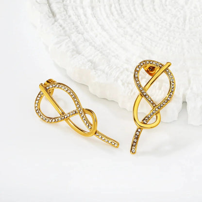 Minimalist Stainless Steel Infinity Studs | Hypoallergenic Zircon