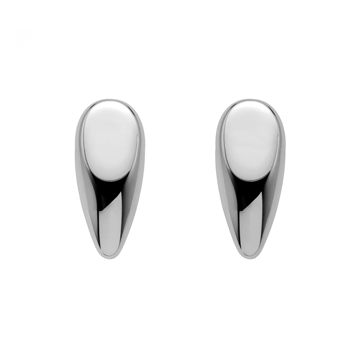 Wholesale Waterproof PVD Gold/Silver Contoured Teardrop Studs