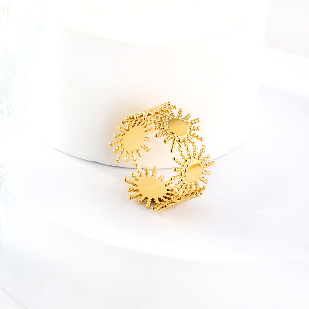 celestial sunburst ring styling light white environment minimalist jewelry inspiration