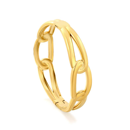 Chunky Urban Glam: Statement 15.5mm Hollow Paperclip Chain Bangle