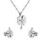 clover diamond jewelry set stainless