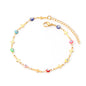colorful cross eye anklet gold