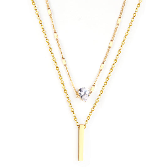 column-pendant-necklace-dual-chain-18kgold