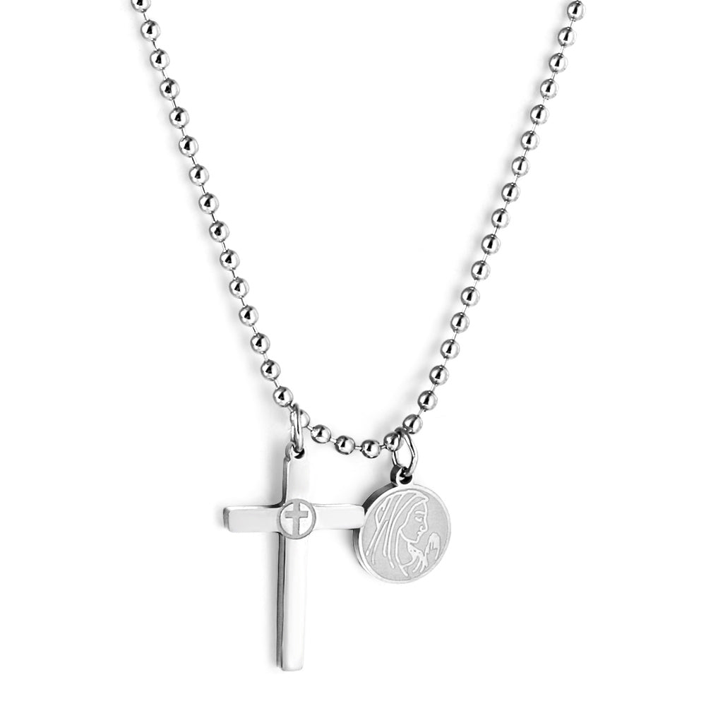cross-medallion-necklace-bead-chain-silver