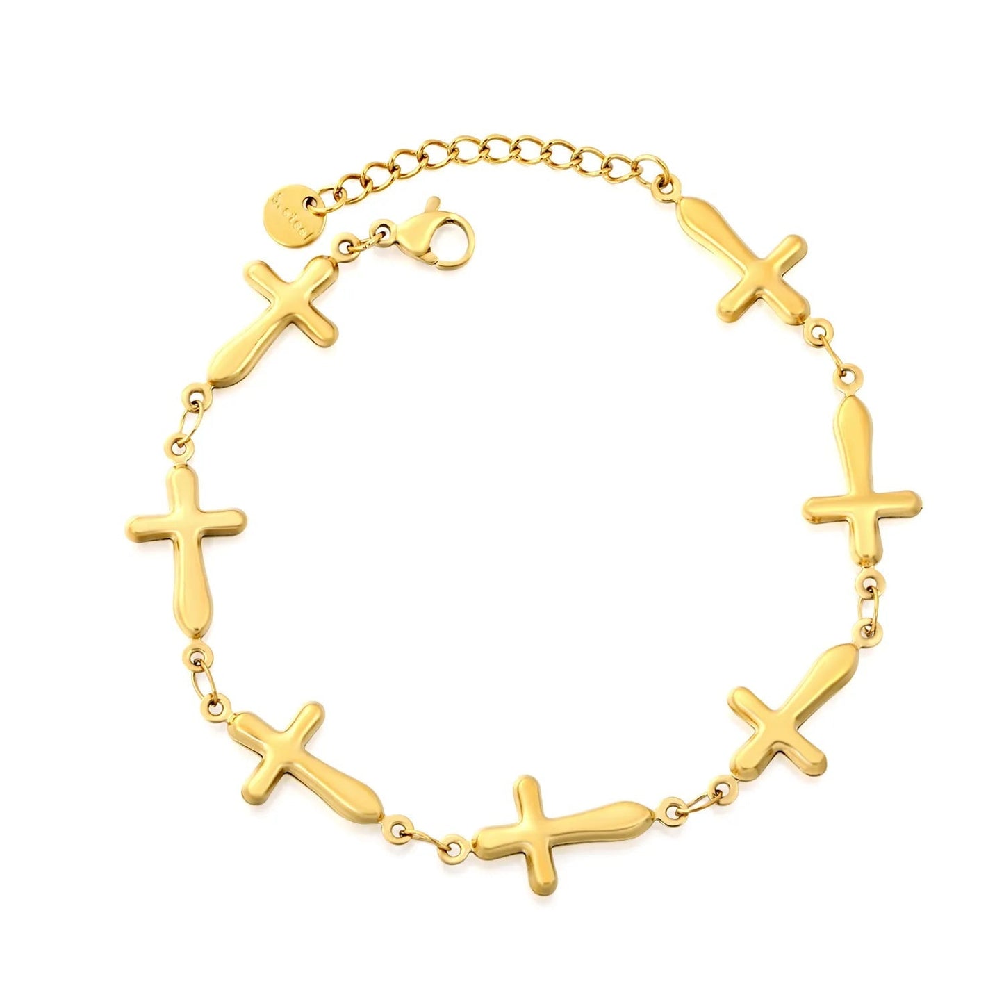 American Vintage 3D Cross Link Bracelet 304L Stainless Steel