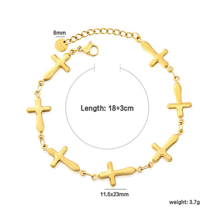 American Vintage 3D Cross Link Bracelet 304L Stainless Steel