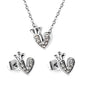 crown heart cz jewelry-steel