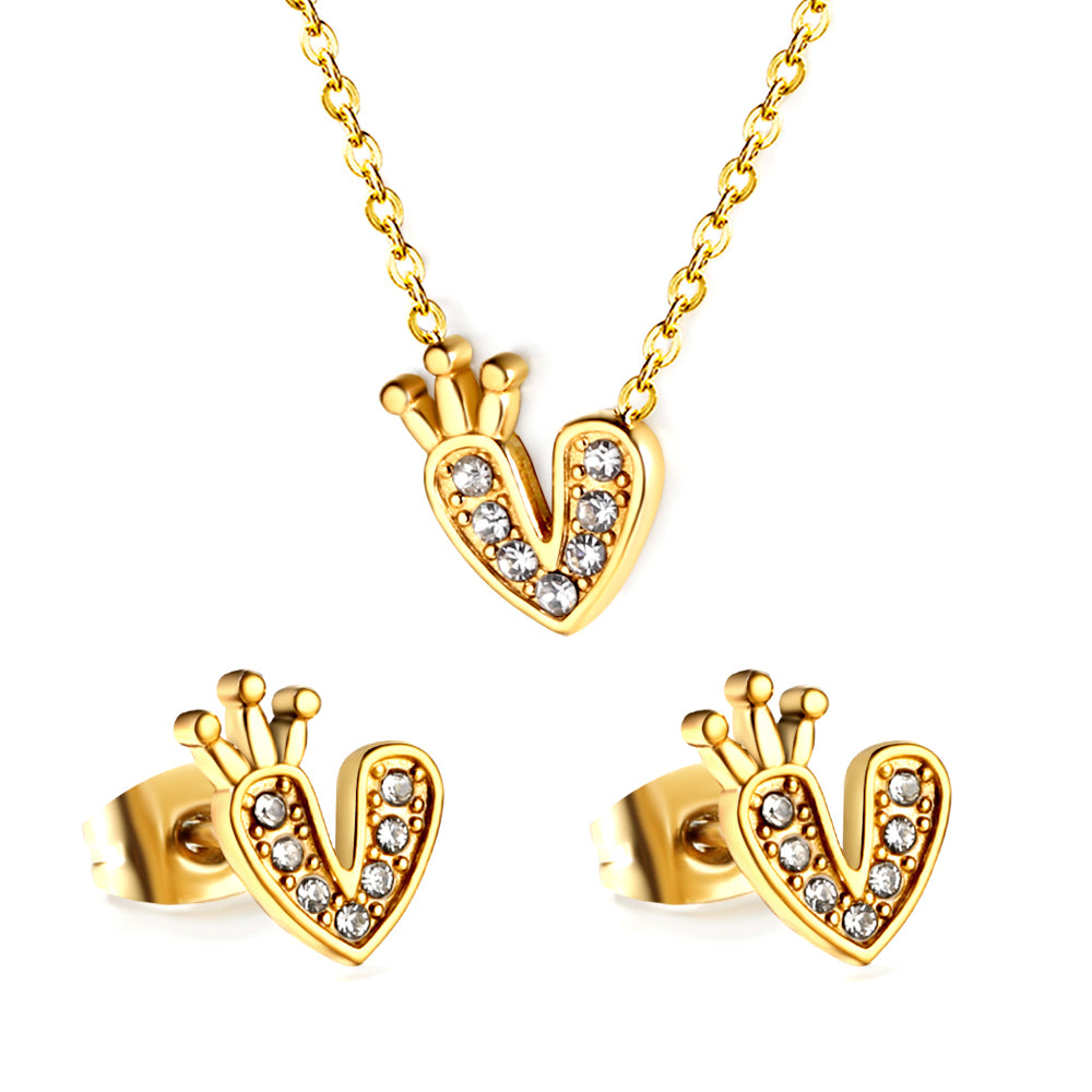 crown heart cz jewelry