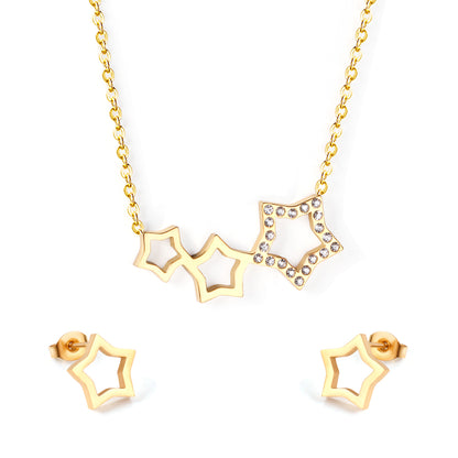cz star cluster jewelry set