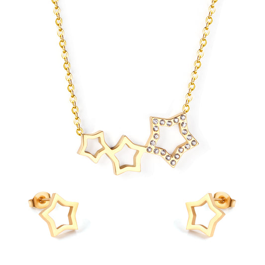 cz star cluster jewelry set