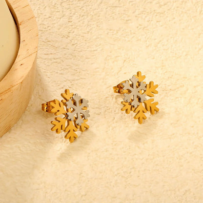 Bulk Stainless Steel Snowflake Earrings | Christmas Jewelry Supplier