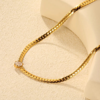 Wholesale Waterproof PVD Gold Pear-Cut Zircon Sculpted Cuban Necklace