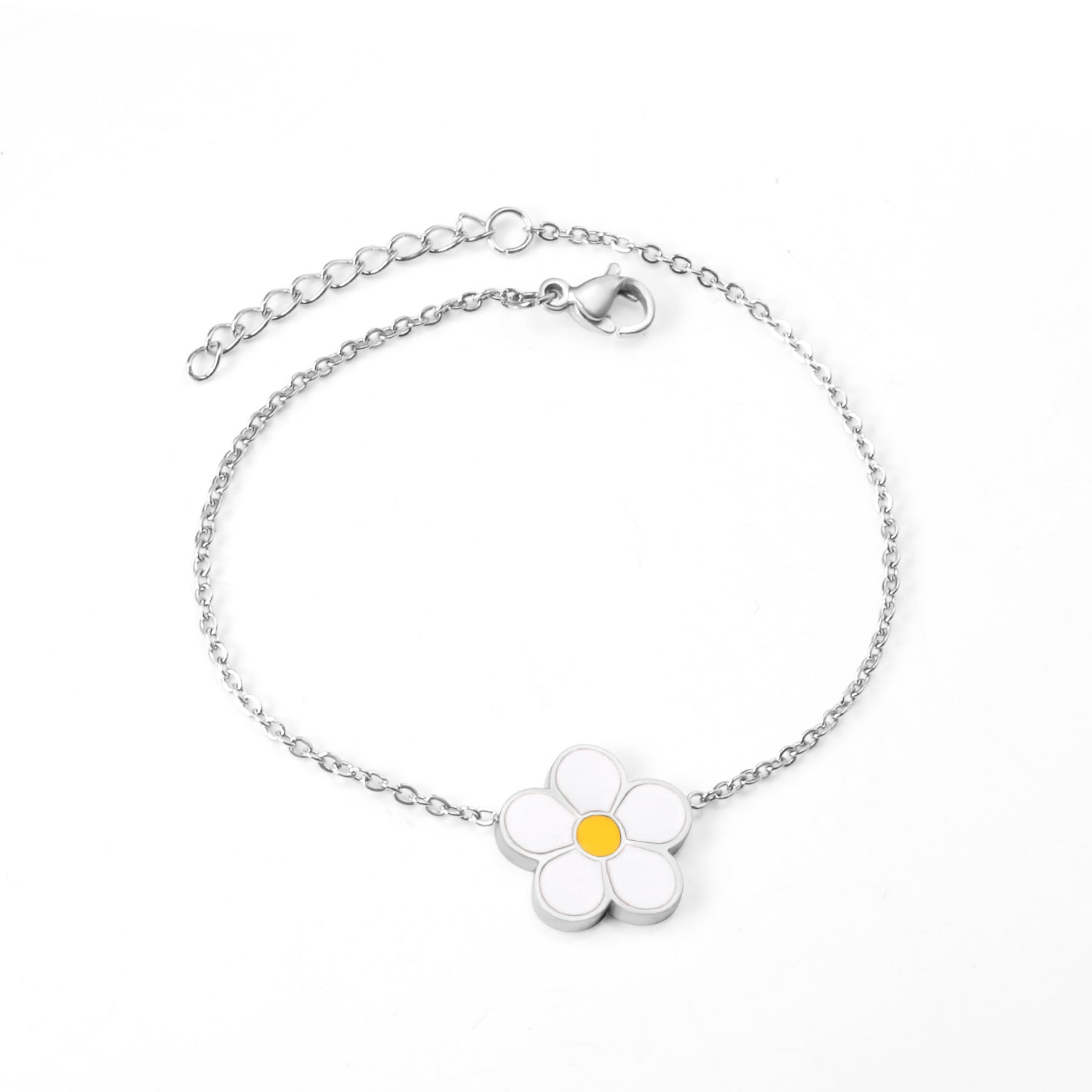 daisy-floral-bracelet-waterproof-design-silver