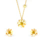 daisy flower gold jewelry set