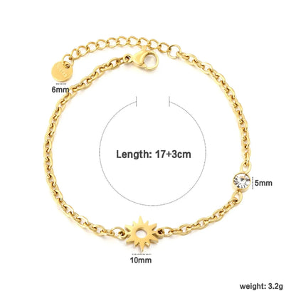 Wholesale 304L Stainless Steel Starburst Pendant Bracelet Gold